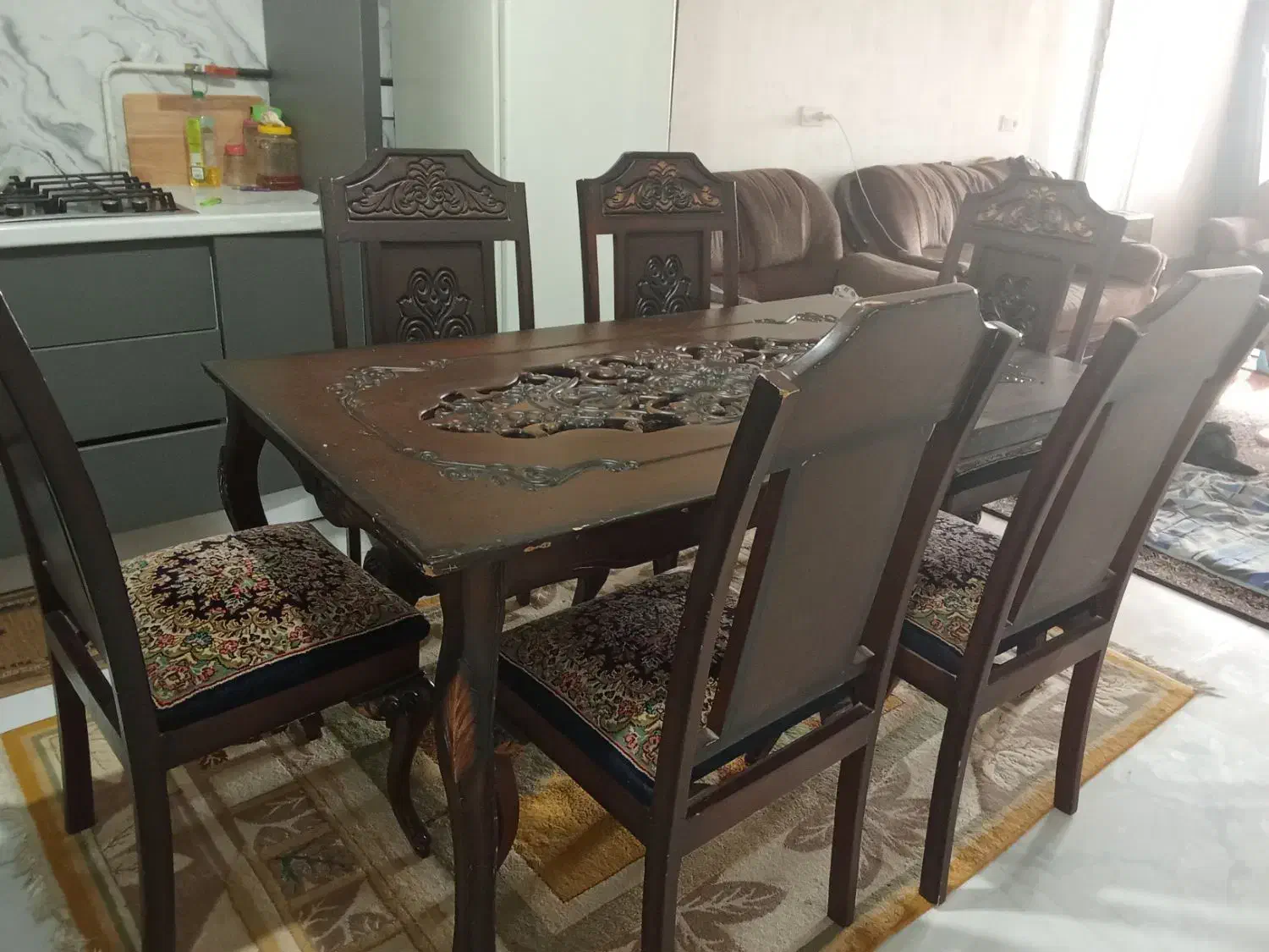 میز ناهار خوری 6 نفره س|میز و صندلی غذاخوری|کرمان, |دیوار