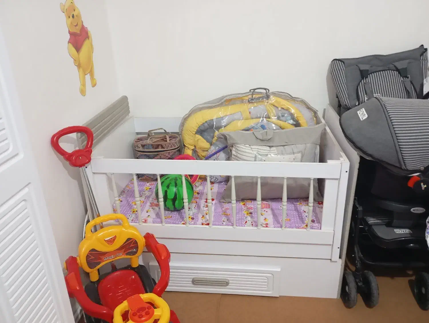 تخت گهواره کمد رورک|اسباب و اثاث بچه|میان جلگه, |دیوار