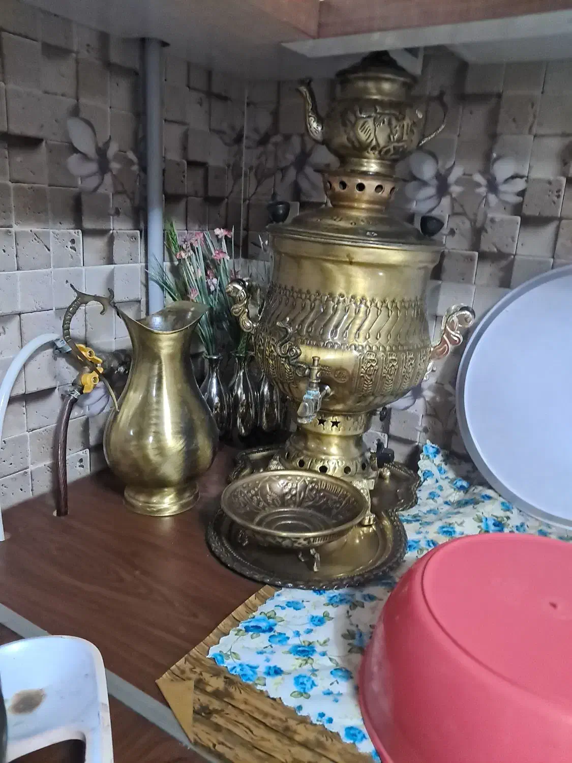 سماور گازی برنجی ۶ لیتری طرح هخامنش|سماور، چایساز، قهوهساز|کرج, پیشاهنگی|دیوار