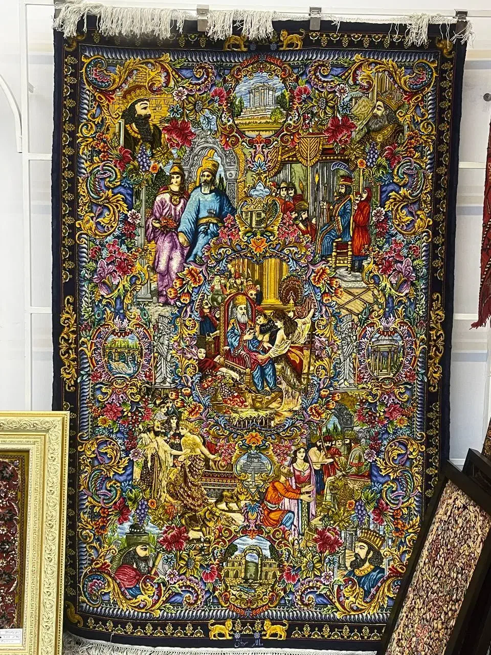 فرش دستباف (بساک) تابلوی ۳ متری کورش ماندانا|فرش|مشکین‌دشت, |دیوار