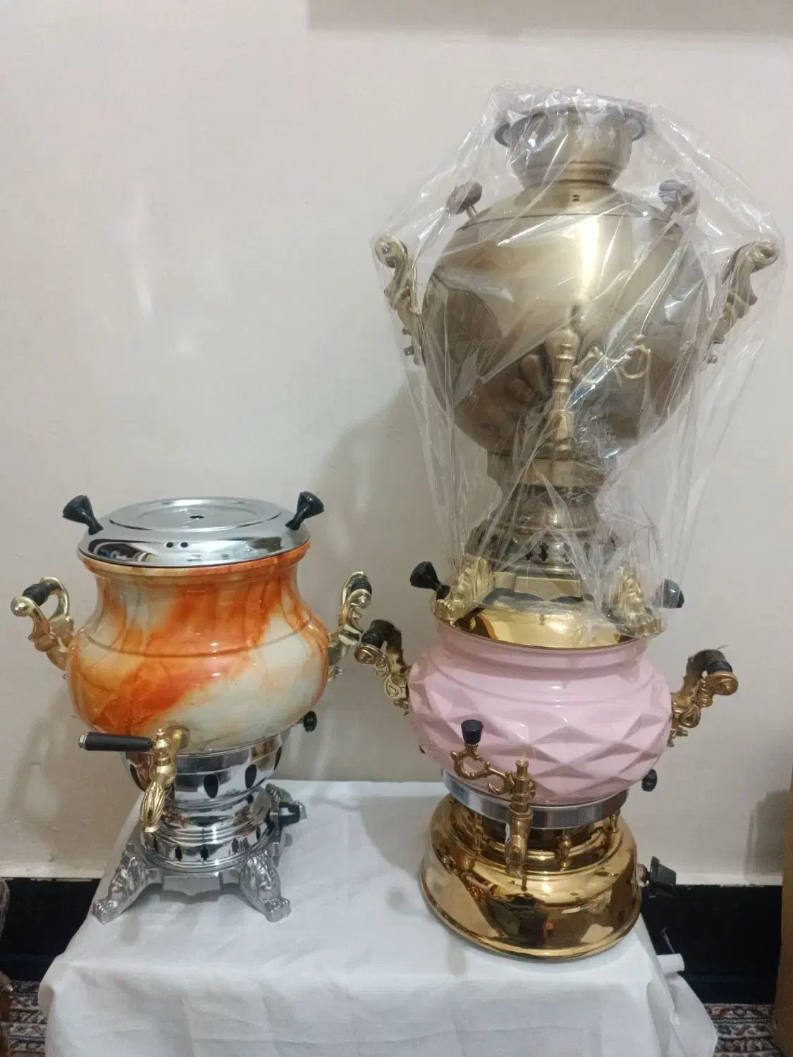 سماور دوکاره برنجی ۶لیتری گازی|سماور، چایساز، قهوهساز|مشهد, جنت|دیوار