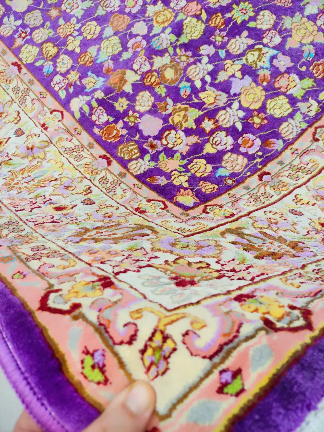 فرش ۶ متری ابریشم ماشینی شفقی تبریز ۱۰۰۰ شانه|فرش|کرج, فاز ۳ مهرشهر|دیوار