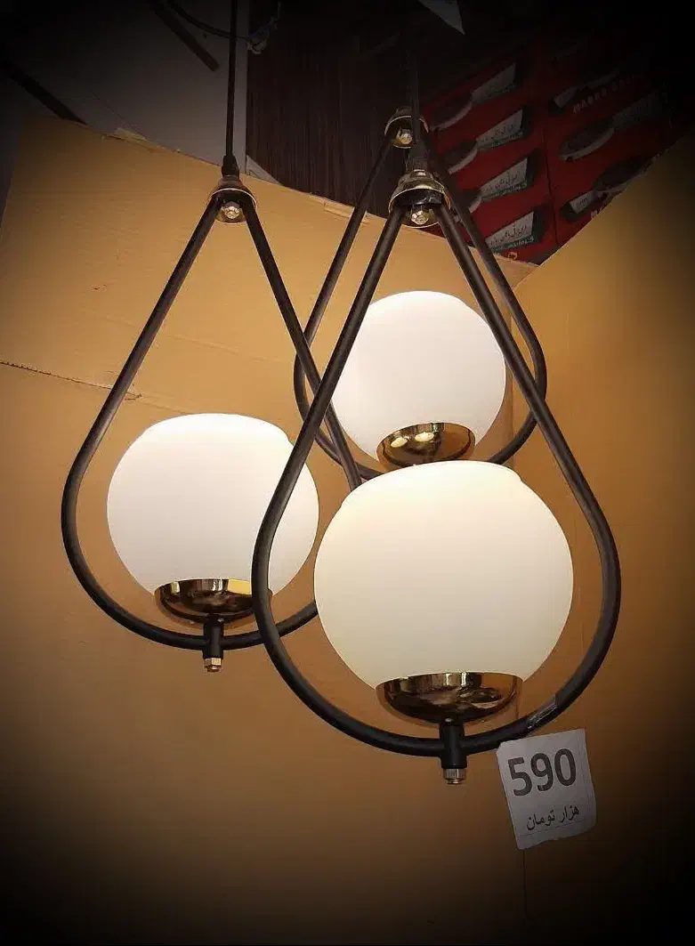 آکبند نو لوستر قائم نور سه شعله قطره مشکی|لوستر و چراغ آویز|تهران, فردوسی|دیوار