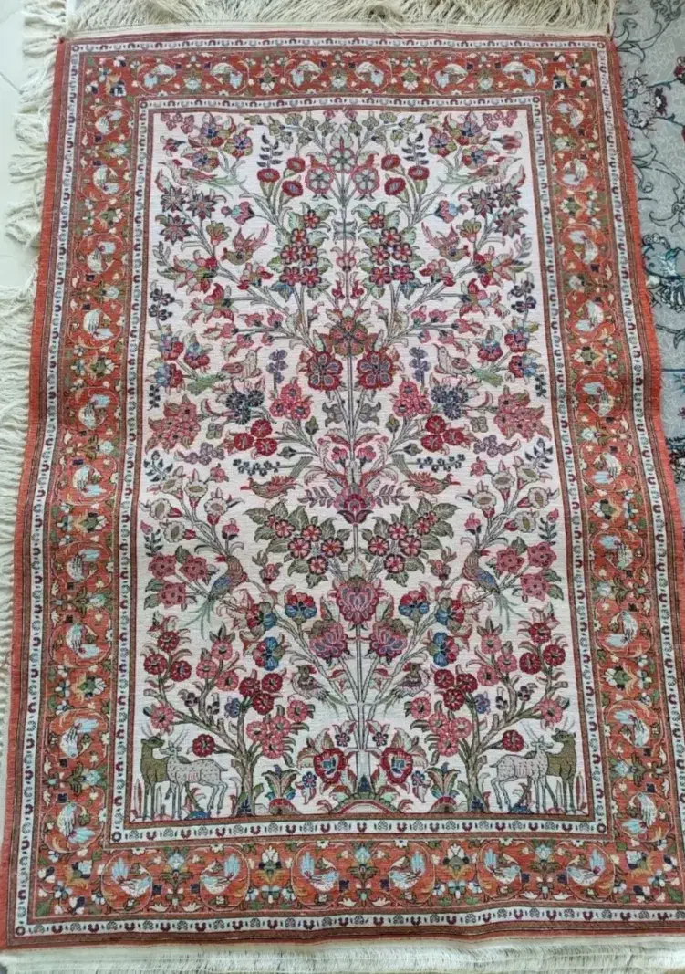 قالیچه تمام ابریشم دستبافت|فرش|اراک, |دیوار