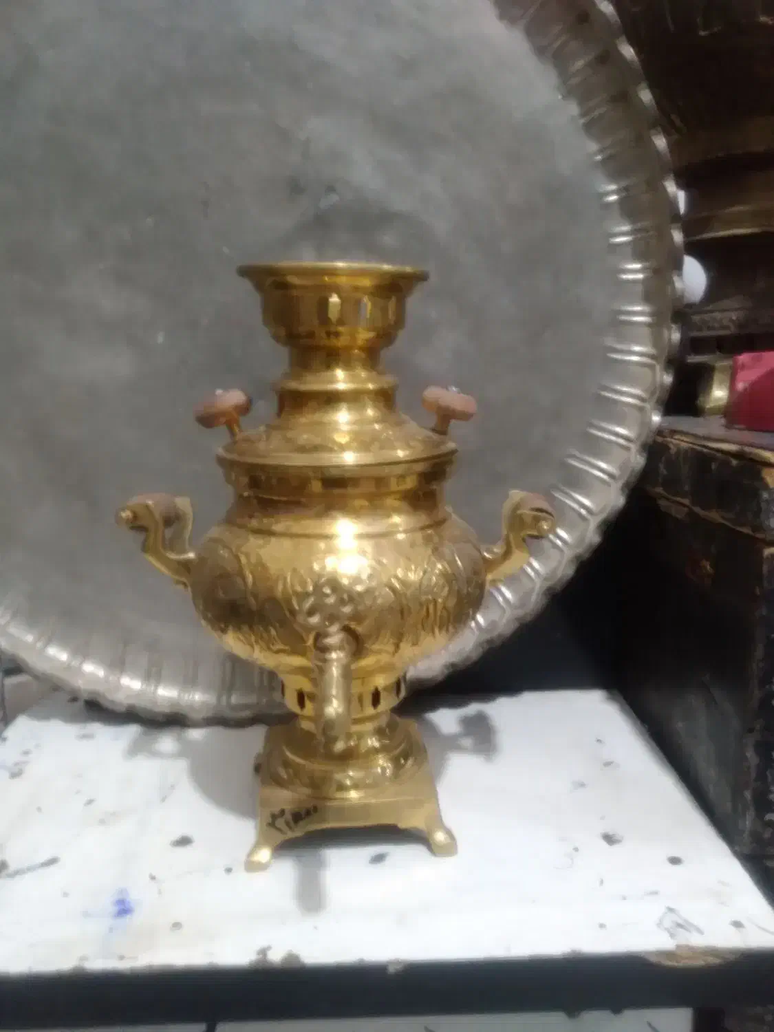 سماور زغالی قدیمی|کلکسیون اشیاء عتیقه|تربت جام, معدآباد|دیوار