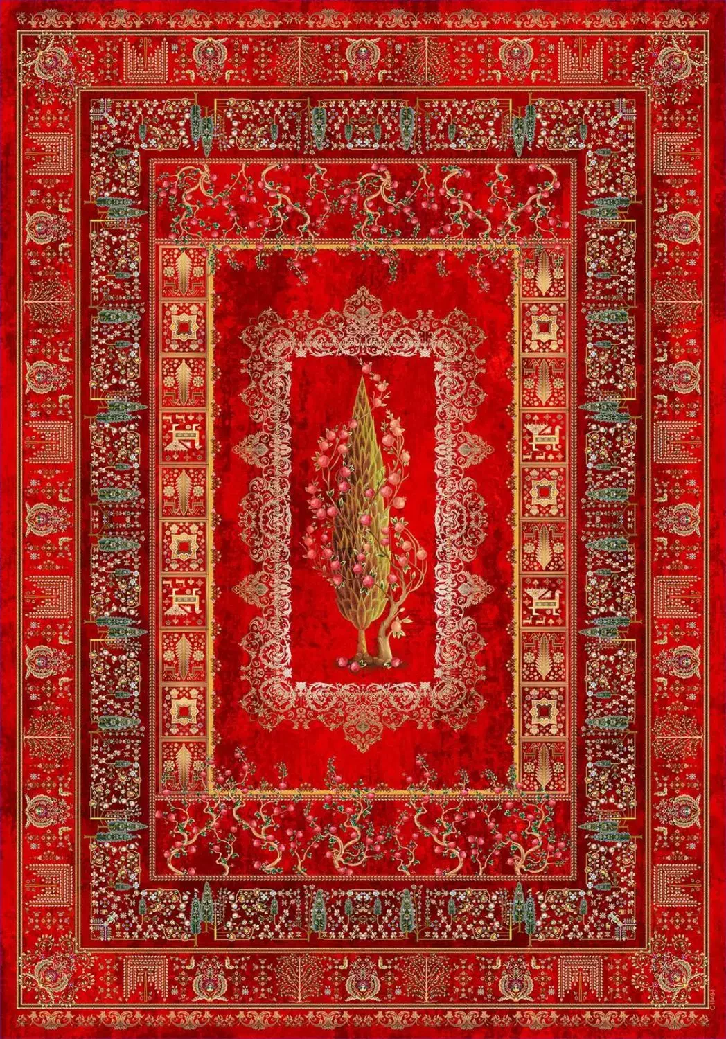 فرش درخت زندگی لاکی۱۲۰۰شانه جدید تراکم ۳۶۰۰|فرش|صدرا-فارس, باغشهر گلبهار صدرا|دیوار