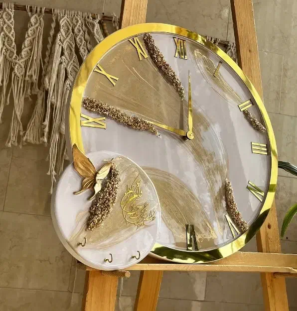 ساعت دیواری رزینی با جاکلیدی رایگان|ساعت دیواری و تزئینی|فارسان, |دیوار