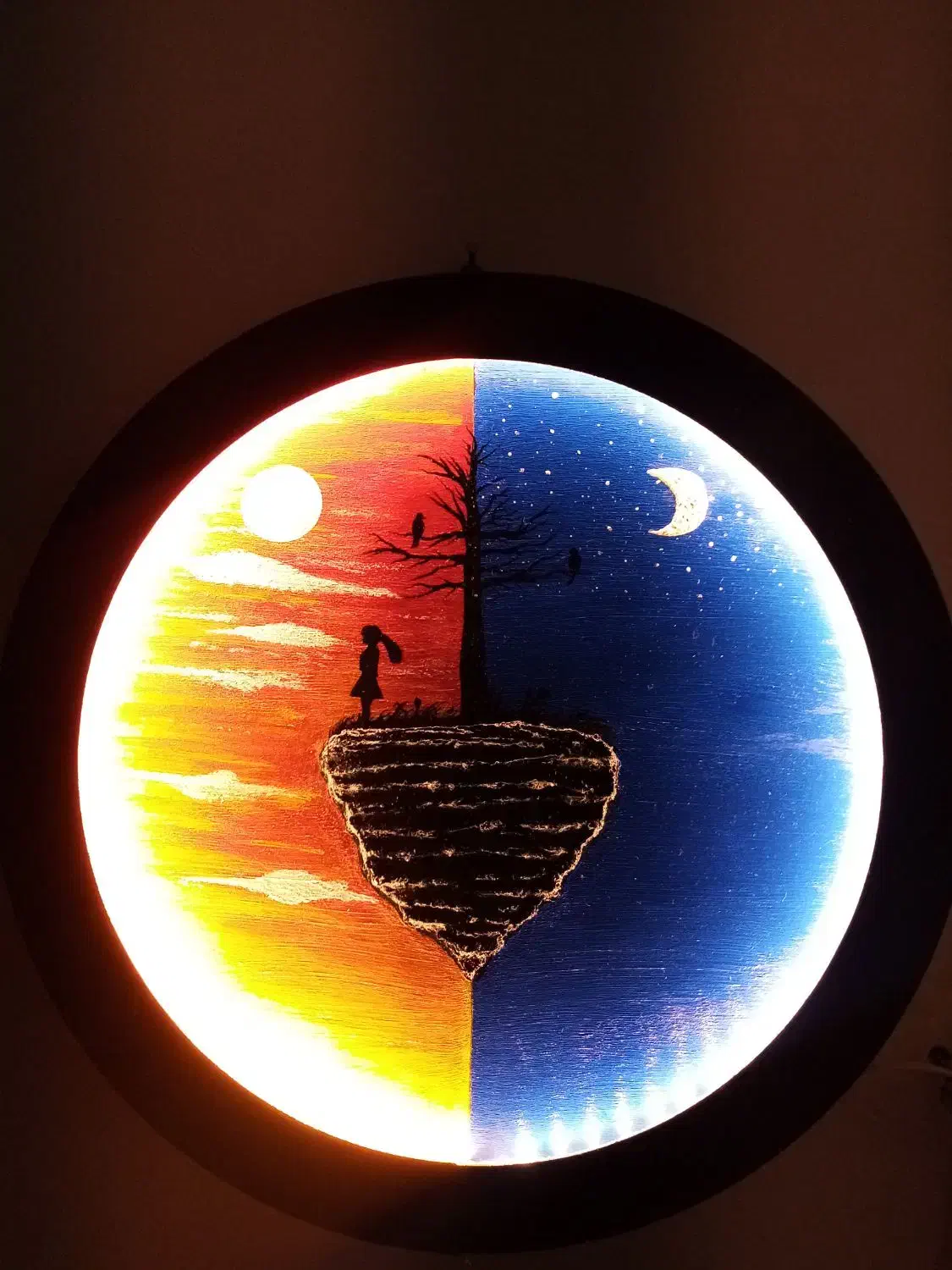 تابلوی نقاشی اکرولیک قطر 45|تابلو، نقاشی، عکس|بهشهر, |دیوار