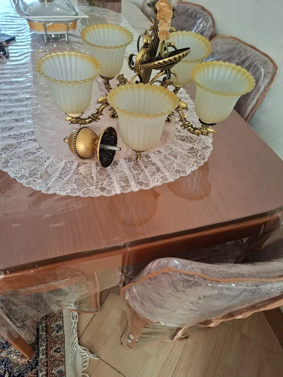 فروش لوستر|لوستر و چراغ آویز|ابریشم, |دیوار