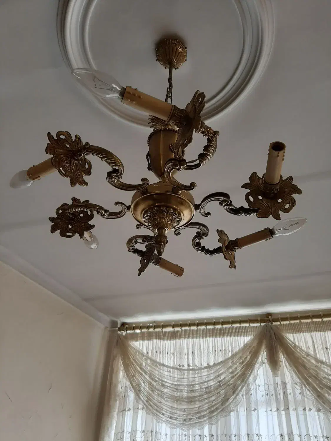 یک جفت لوستر برنز سنگین قدیمی|لوستر و چراغ آویز|تهران, توحید|دیوار