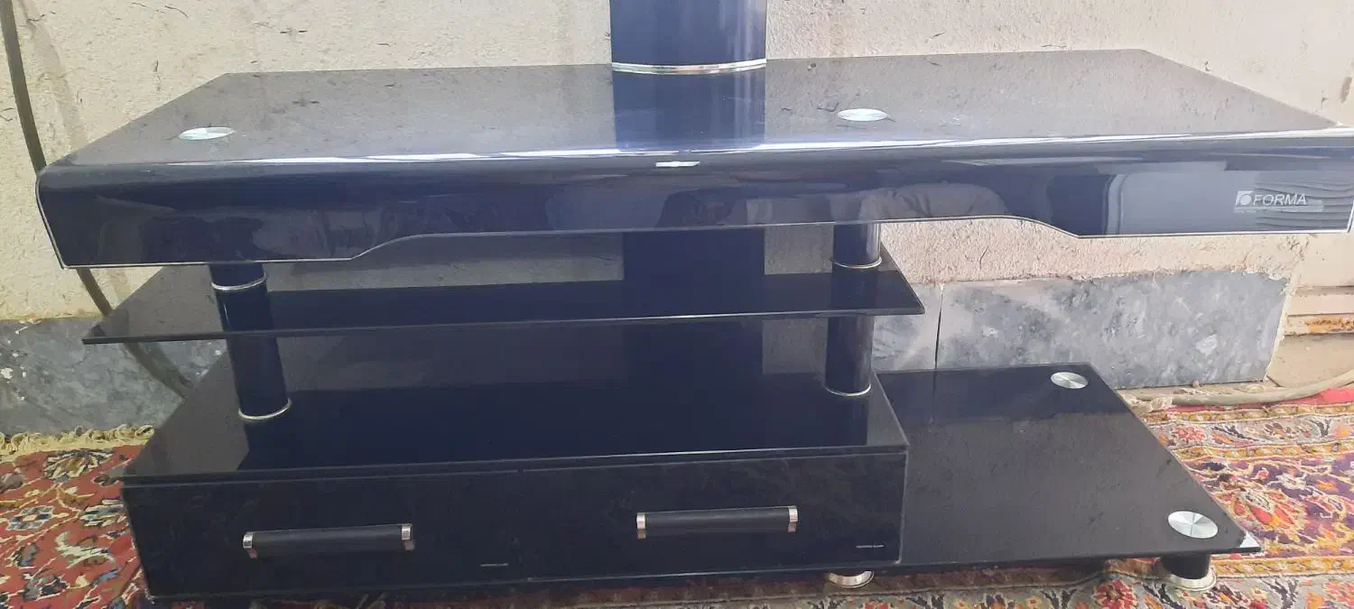 زیرتلویزیونی تمامشیشه ای|میز تلویزیون|اهواز, شهرک دانشگاه|دیوار