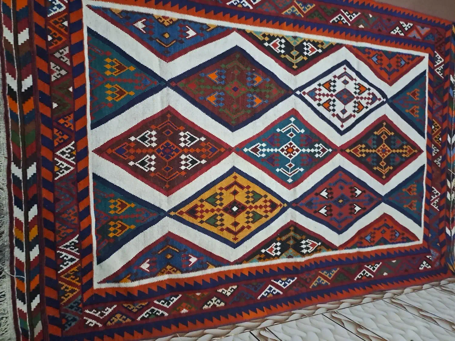 گلیم دست بافت|گلیم، جاجیم، گبه|فیروزآباد (فارس), |دیوار