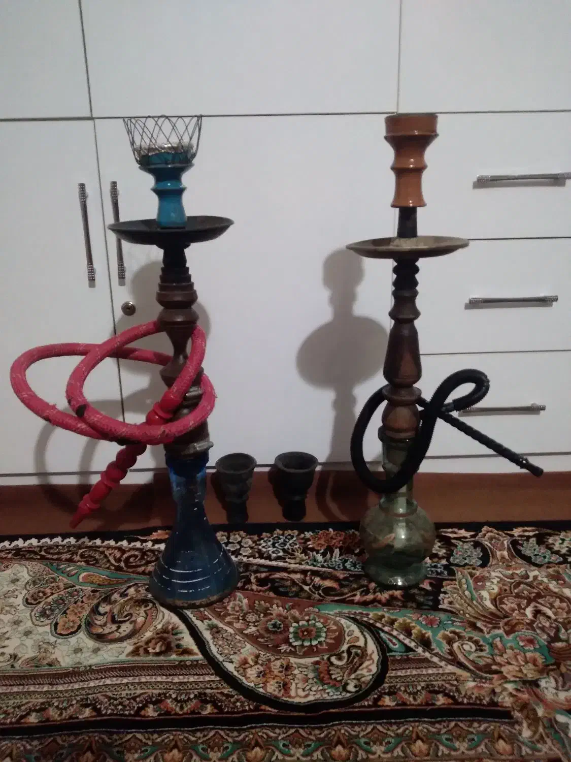 دو عدد قلیان تنه سرخ دار|کلکسیون و سرگرمی|آق قلا, |دیوار