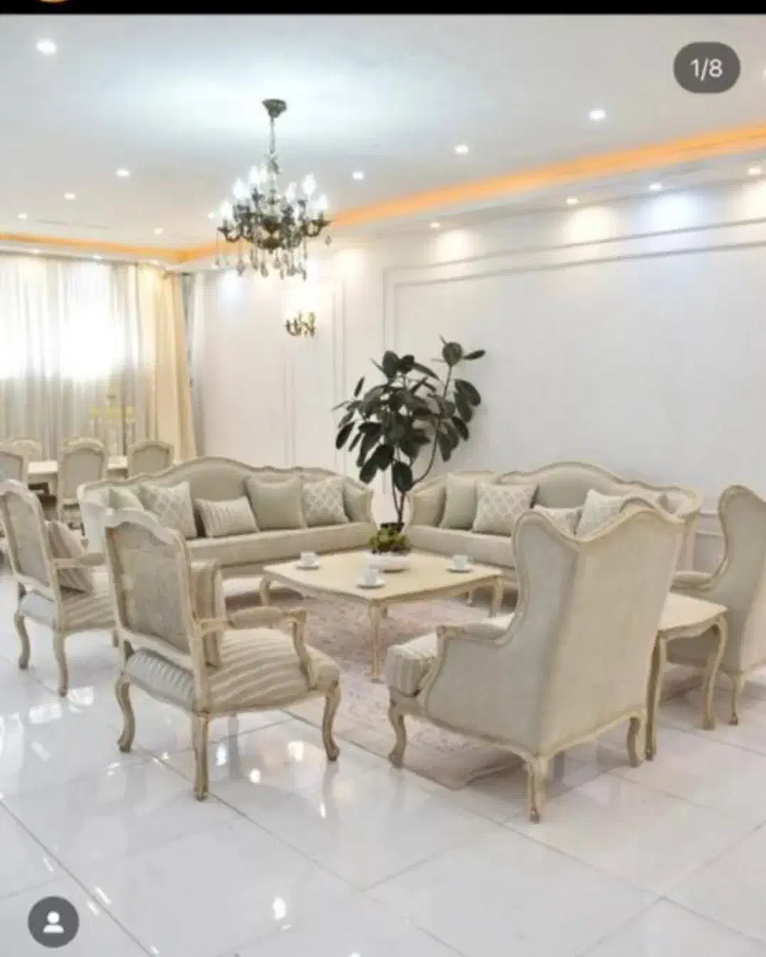 مبل کویین فرانسه تخت فرانسه جهیزیه کامل چوبی|مبلمان خانگی و میز عسلی|اردبیل, |دیوار