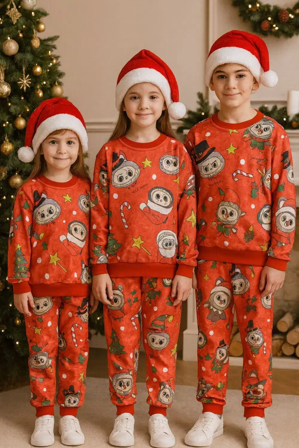 تولید پخش  تک عمده ست بچگانه یلدایی کریسمس قرمز|کفش و لباس بچه|چهاردانگه (تهران), |دیوار