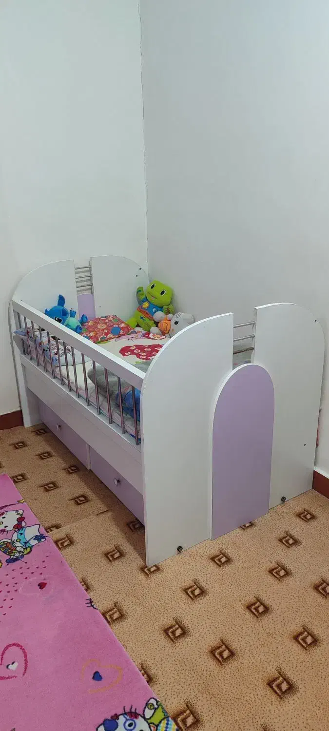 تختخواب کودک همراه با تشک|تخت و سرویس خواب|رامهرمز, |دیوار