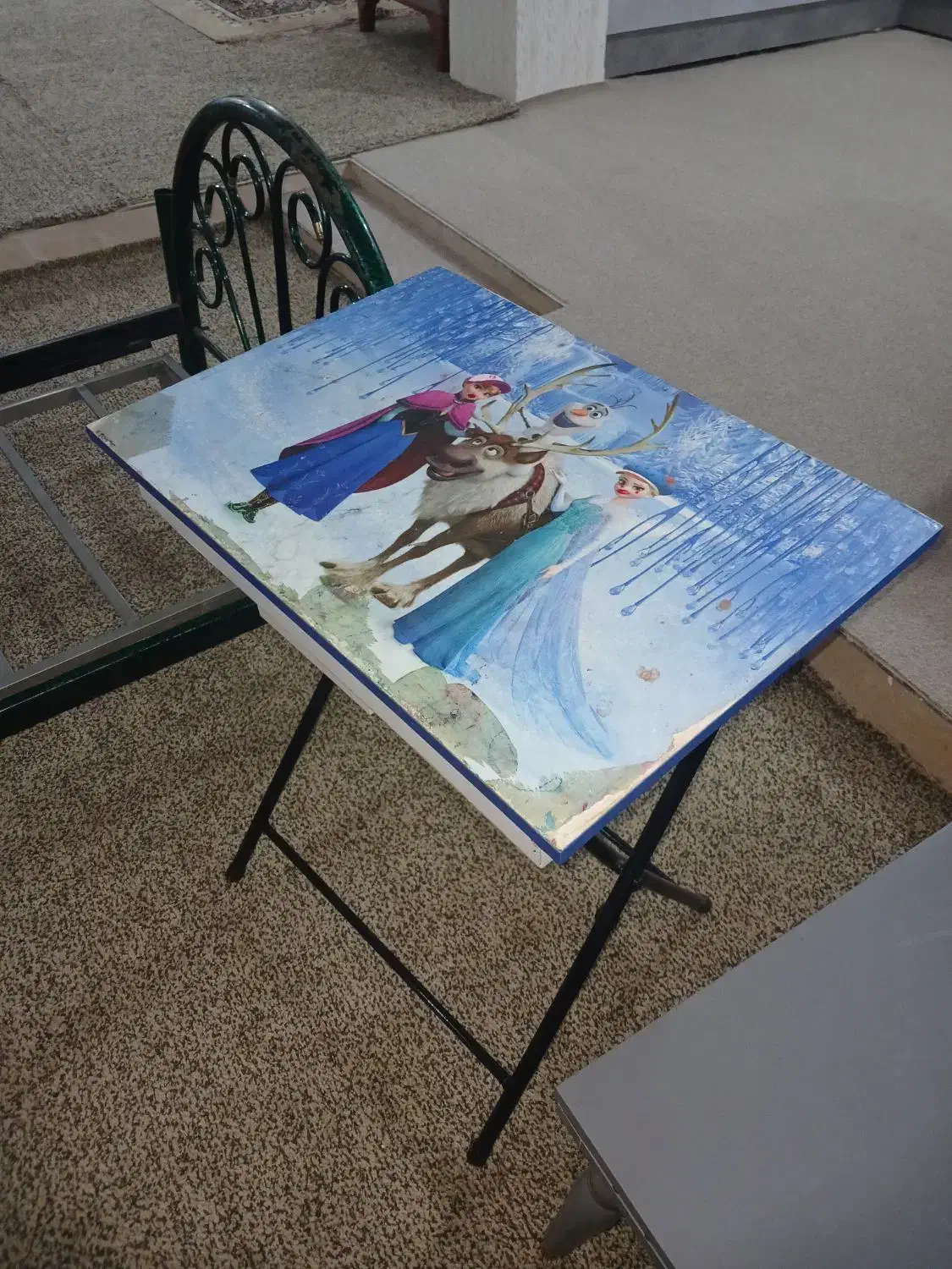 تخت تک نفره فلزی با میز تحریر|تخت و سرویس خواب|دهلران, |دیوار