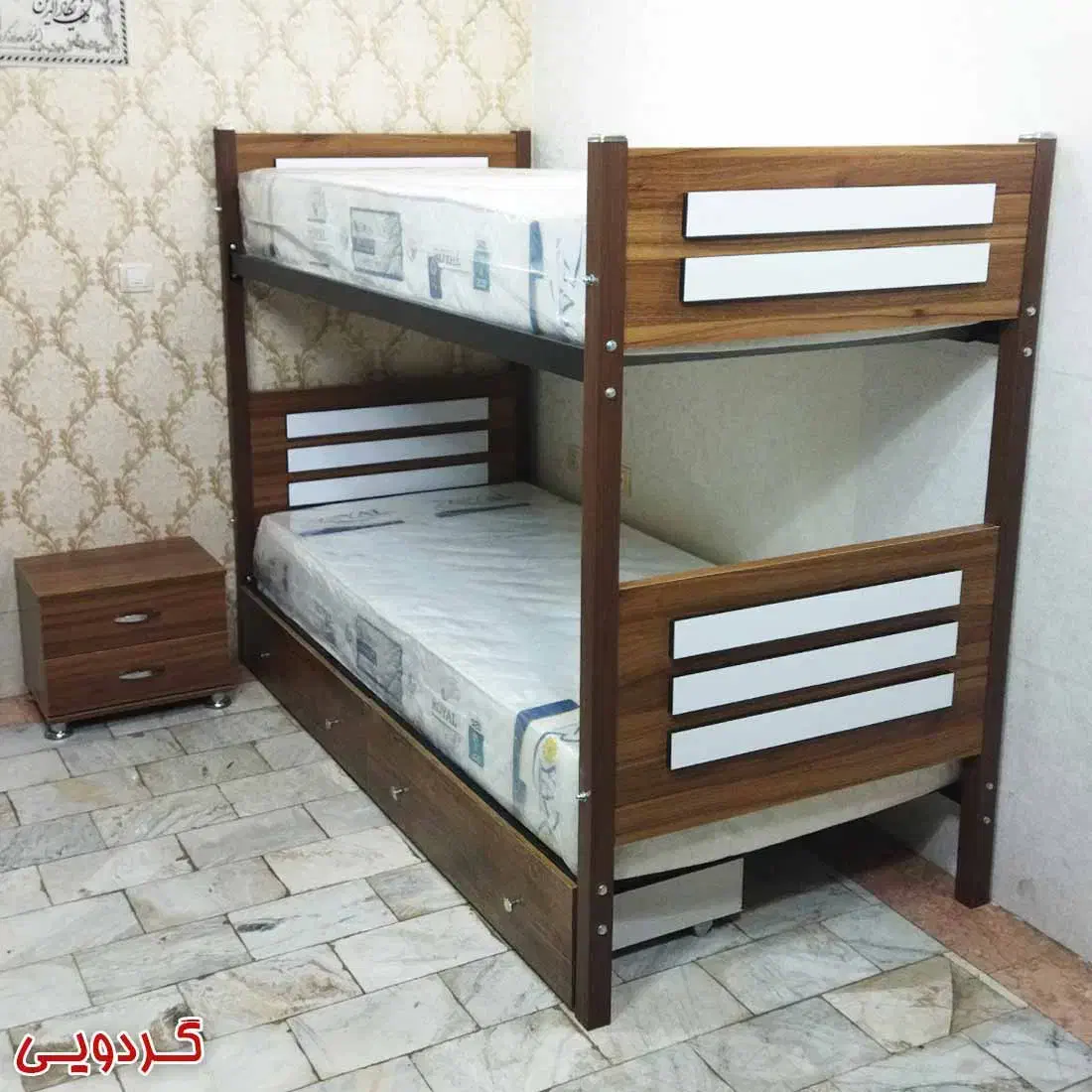 تخت خواب فلزی دوطبقه خوابگاهی یک نفره ۱نفره۲نفره|تخت و سرویس خواب|شیراز, شهرک فرزانگان|دیوار
