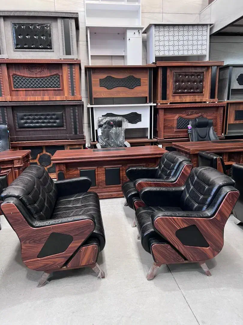 ست کامل مبلمان نیمست میزمدرن آنتیک توری چرم دفترست|دفتر کار|تبریز, |دیوار