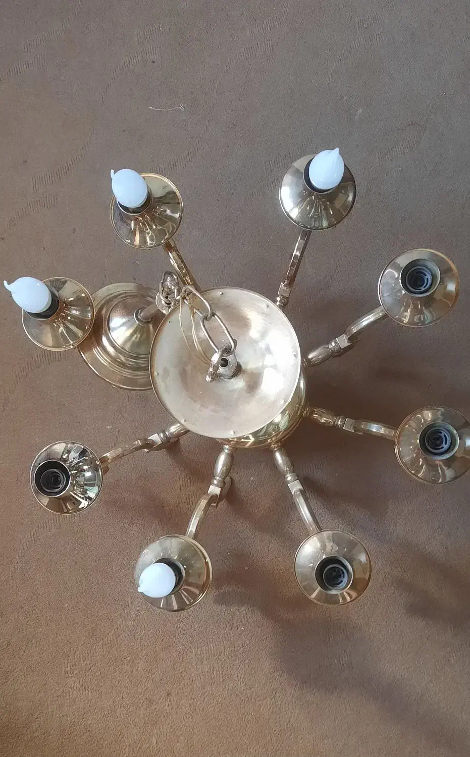 لوستر برنجی قدیمی|لوستر و چراغ آویز|تبریز, |دیوار