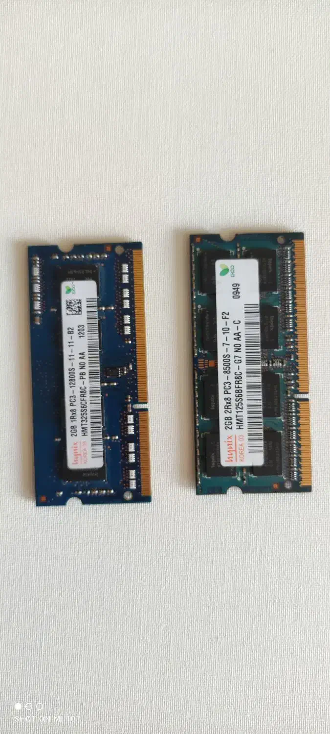 دو عدد رم دو گیگ لپتاپ DDR3|قطعات و لوازم جانبی رایانه|فردیس, منظریه|دیوار