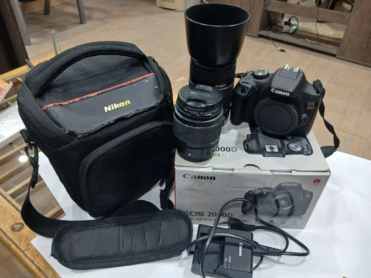 دوربین ۲۰۰۰d کنون بالنز ۱۸ ۵۵ و ۵۵ ۲۵۰|دوربین عکاسی و فیلم‌برداری|بندرعباس, |دیوار