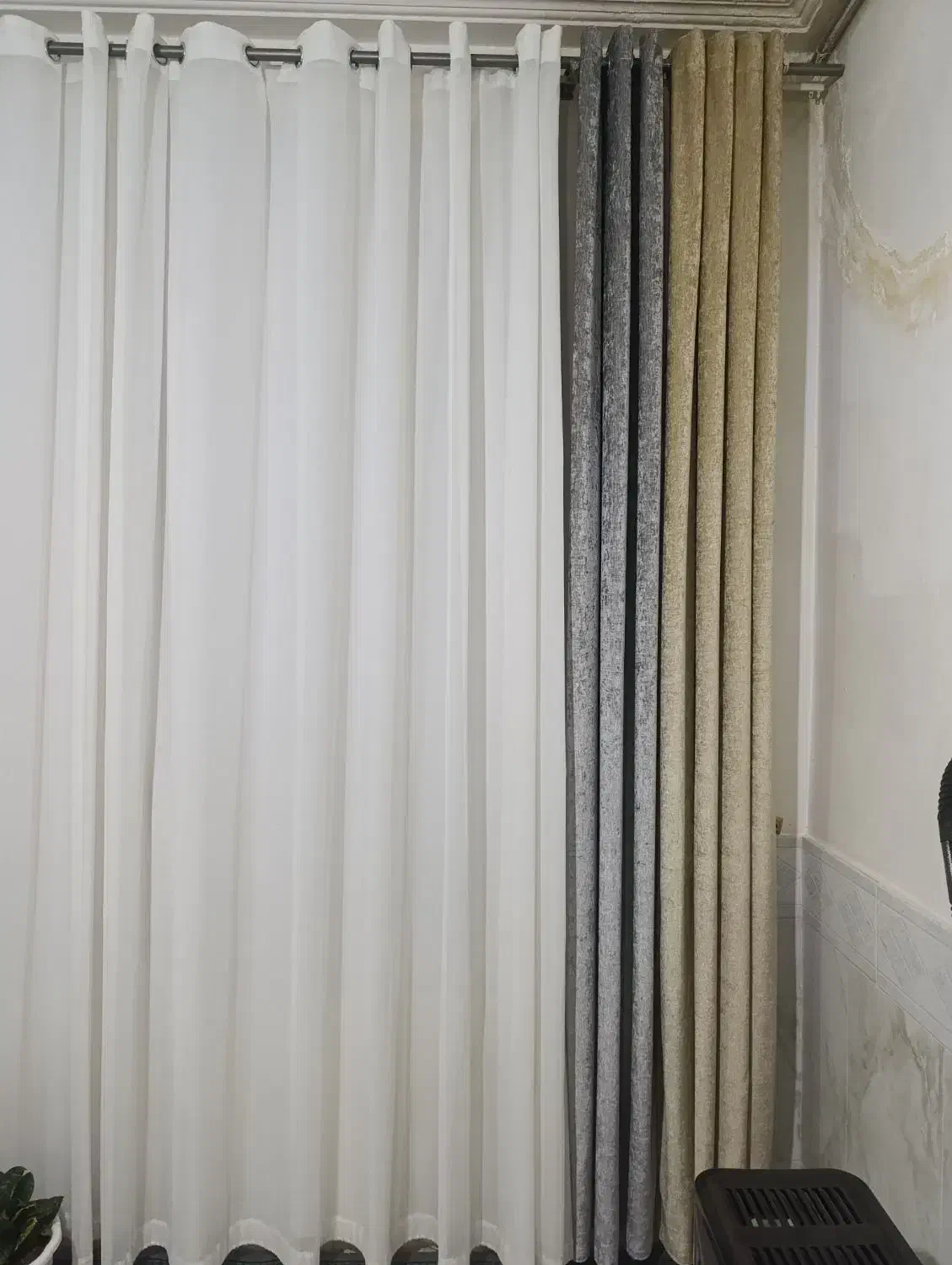 والن پرده پانچ طوسی|پرده، رانر، رومیزی|تربتحیدریه, بالا ولایت|دیوار