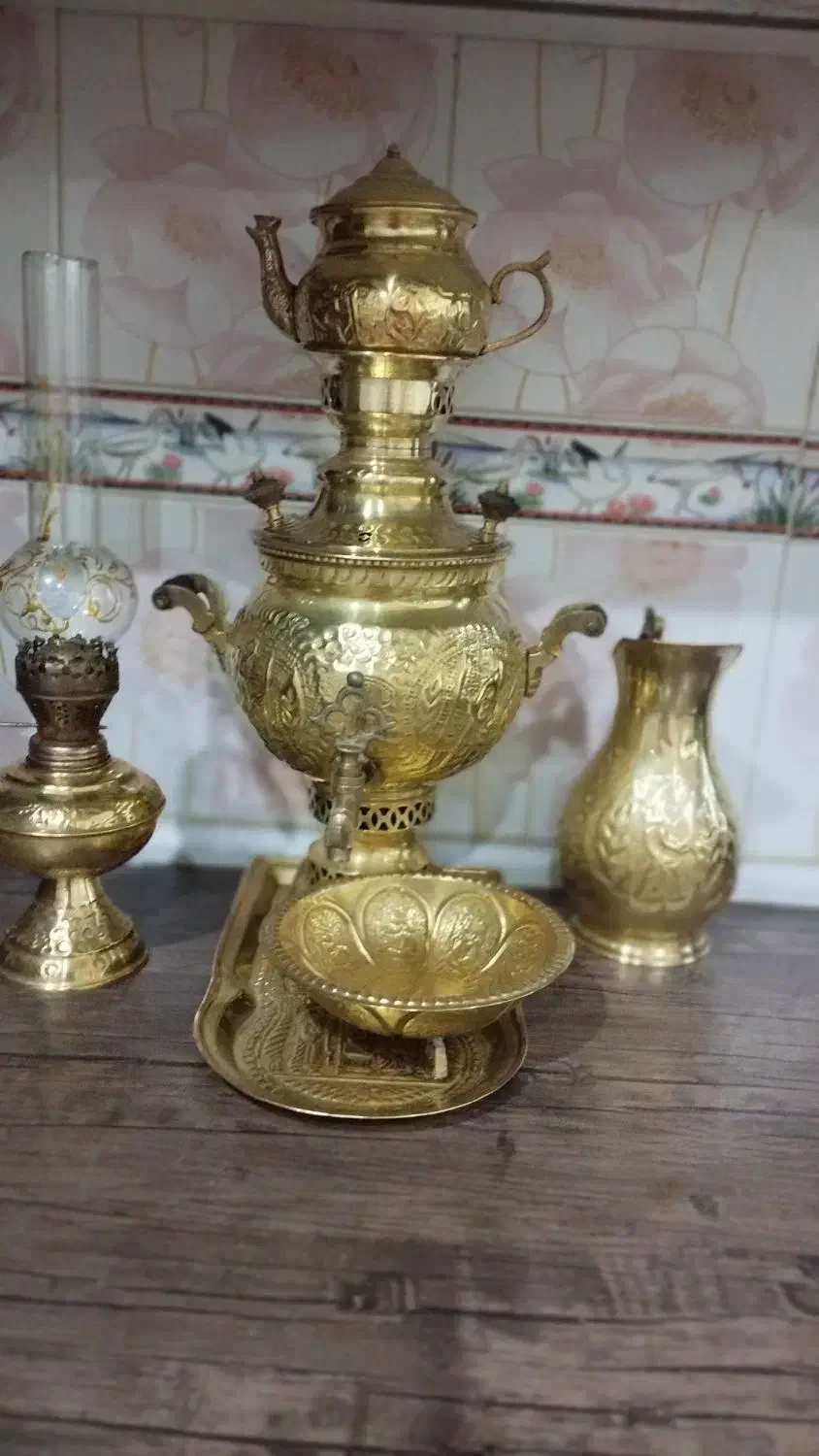 فروش سرویس سماور برنجی|کلکسیون اشیاء عتیقه|اهواز, فاز ۵ پاداد|دیوار