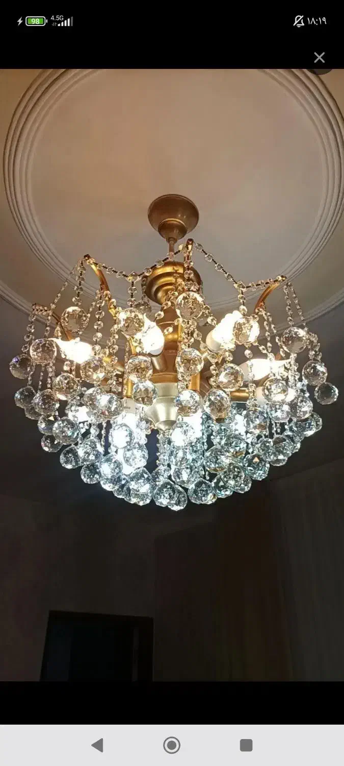 لوستر خیلی بزرگ ۱۵ شعله با لامپ|لوستر و چراغ آویز|تبریز, |دیوار