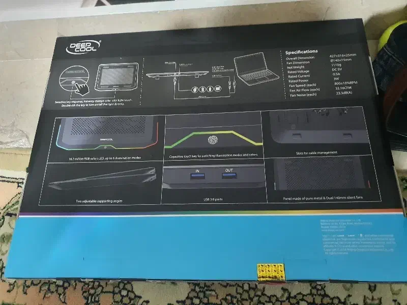 کول پد فن خنک کننده لپتاپ دیپ کول n80 rgb|قطعات و لوازم جانبی رایانه|تبریز, |دیوار