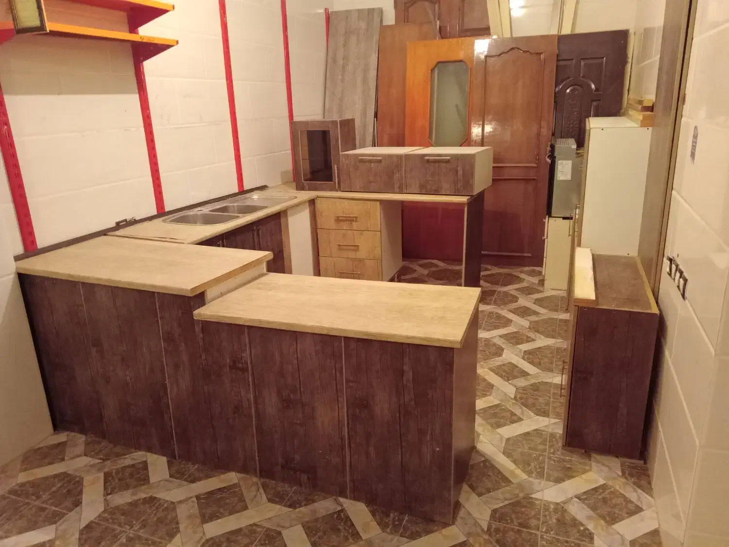 کابینت کارکرده و فر تو کار اخوان به صورت مجزا|مصالح و تجهیزات ساختمان|گیان, |دیوار