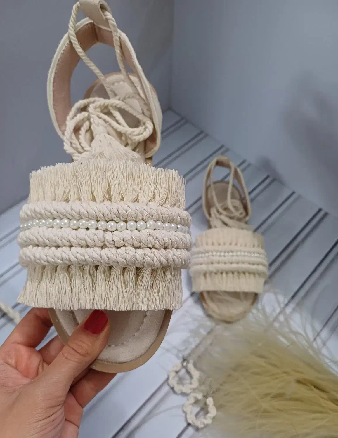 ست کیف و صندل مکرومه|کیف، کفش، کمربند|قیامدشت - خاورشهر, |دیوار