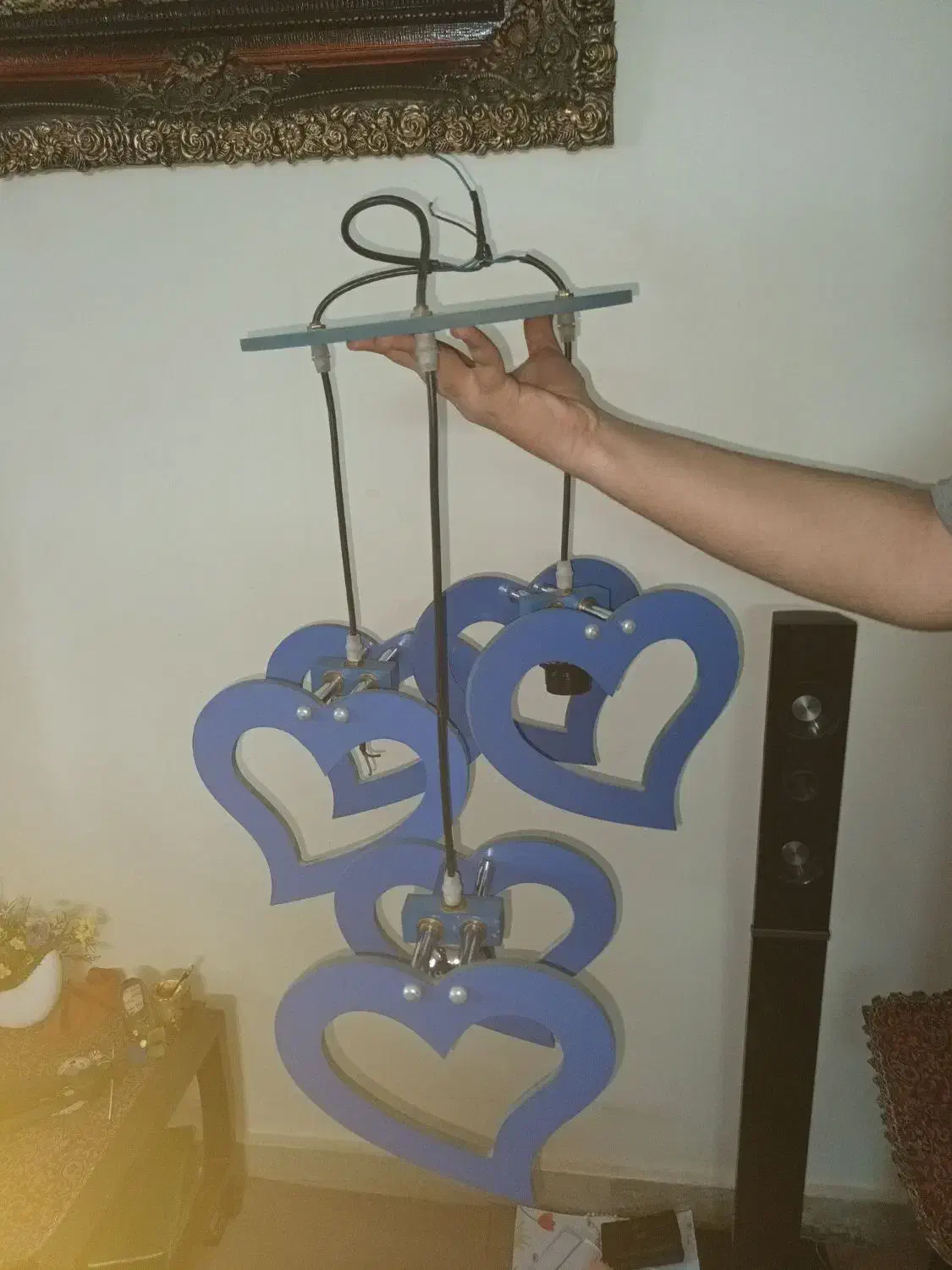 لوستر سقفی ۳ تایی مدل قلبی عالی|لوستر و چراغ آویز|پرند, فاز ۱|دیوار