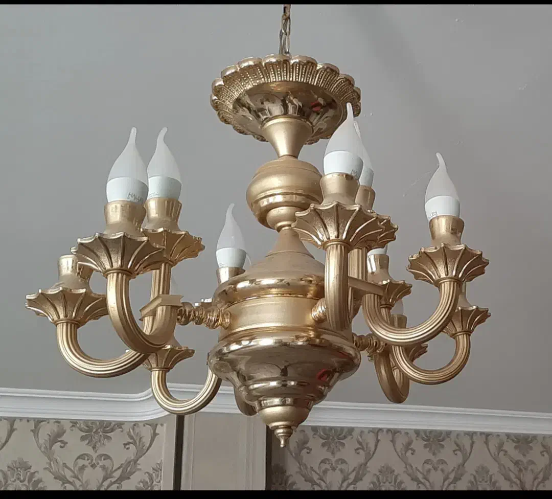 ۲ عدد لوستر ۱۲ شاخه با روکش آب   طلا|لوستر و چراغ آویز|اصفهان, شهرک کوثر|دیوار