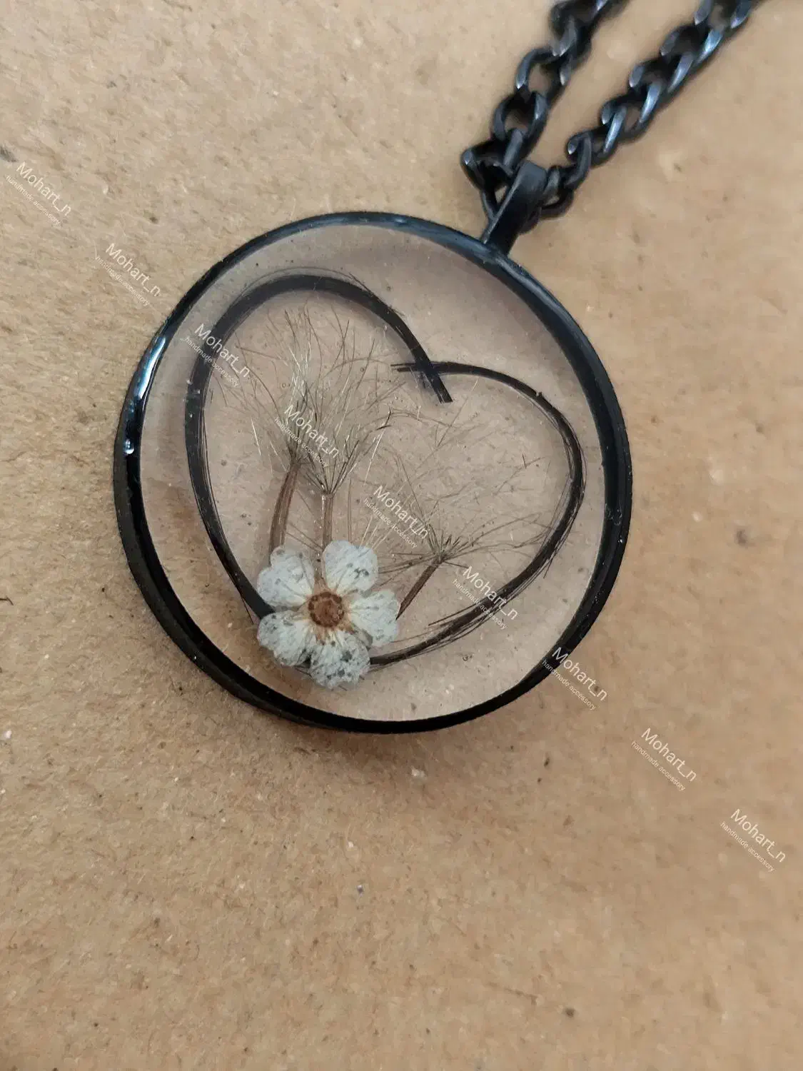 گردنبند مو یار قلب با قاصدک رزینی|بدلیجات|بوشهر, |دیوار