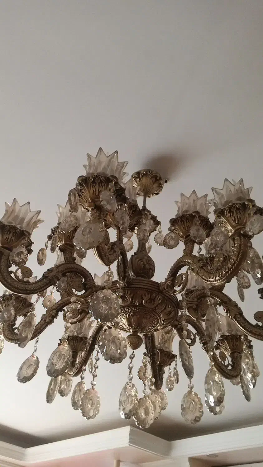 لوستر برنزی|لوستر و چراغ آویز|تبریز, |دیوار