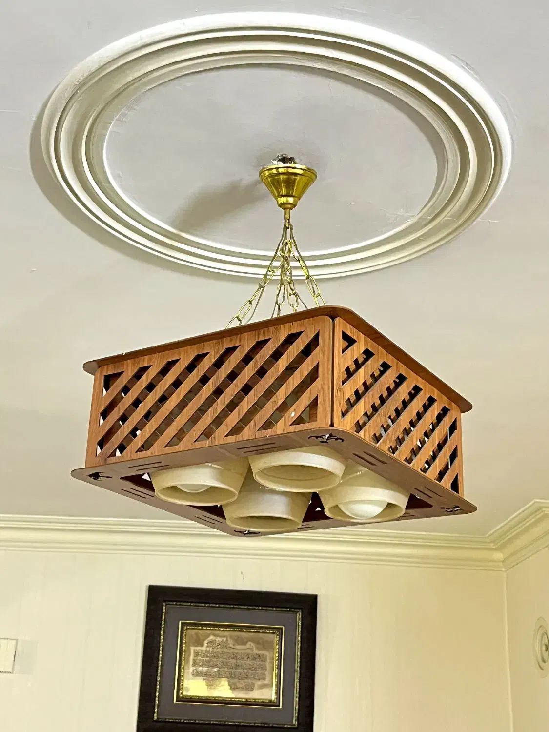 چوبی|لوستر و چراغ آویز|وحیدیه, |دیوار