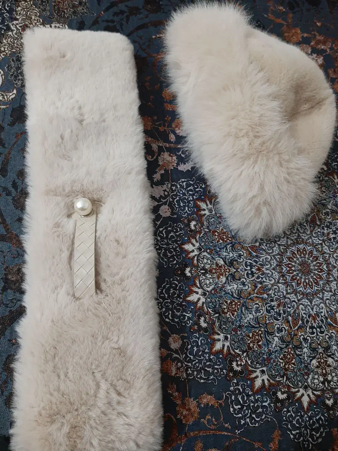 شال و کلاه طرح روسی پشمی کرم استخونی|لباس|شاهین‌شهر, مخابرات (شهید بهشتی)|دیوار