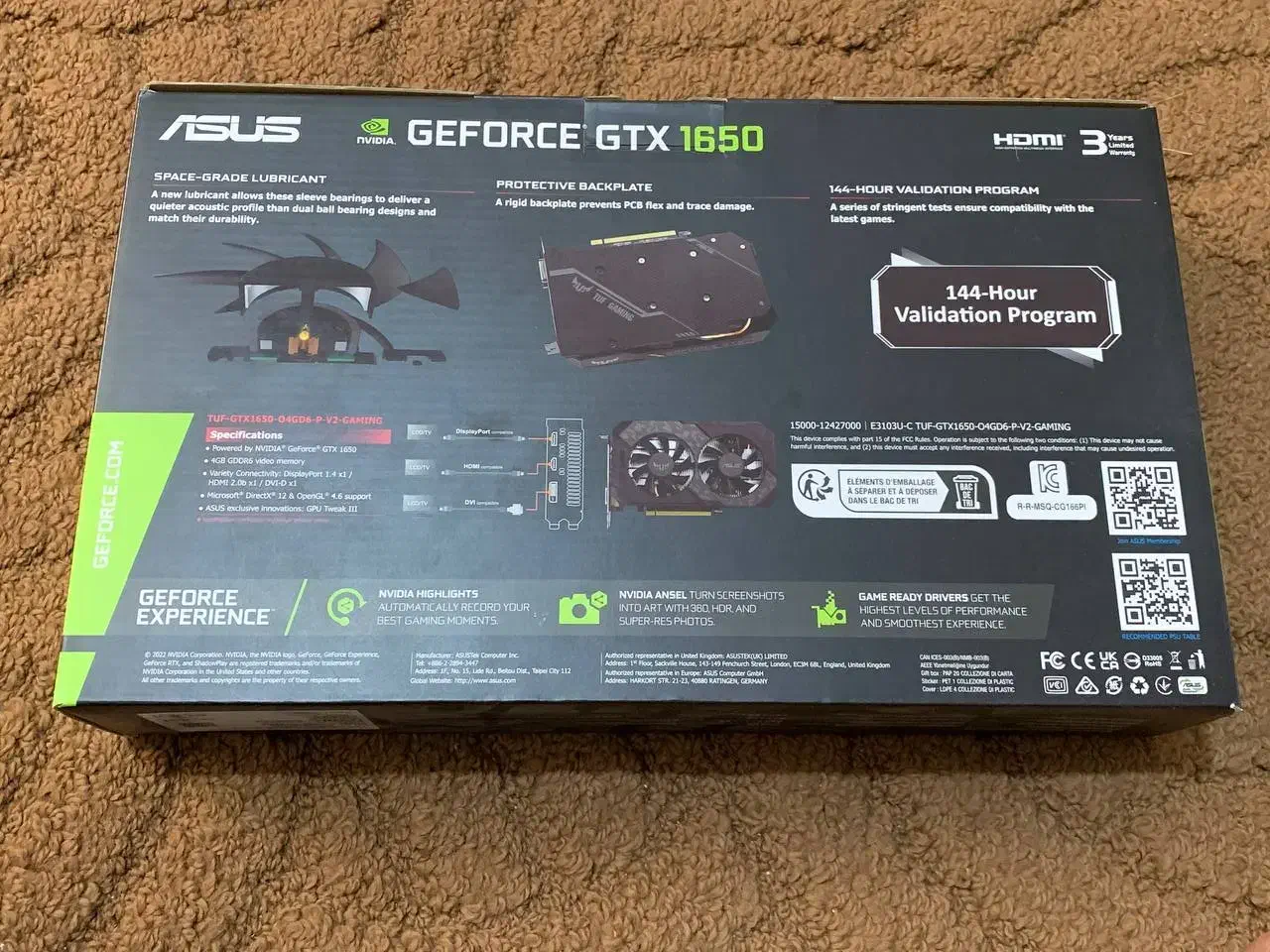 کارت گرافیک ایسوس asus tuf gaming 1650 4g|قطعات و لوازم جانبی رایانه|اهواز, کمپلو شمالی|دیوار