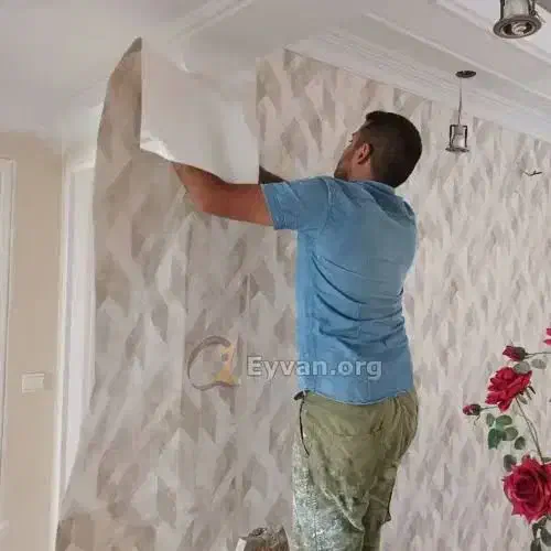 نصب کاغذ دیواری ۱۲۵ ت +رنگ آمیزی سراسر اهواز|خدمات پیشه و مهارت|اهواز, کیانپارس |دیوار