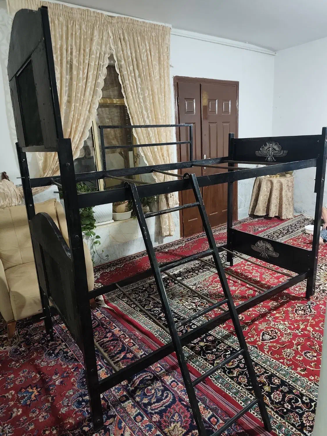 تخت خواب دوطبقه فلزی|تخت و سرویس خواب|مشهد, گرجی علیا|دیوار