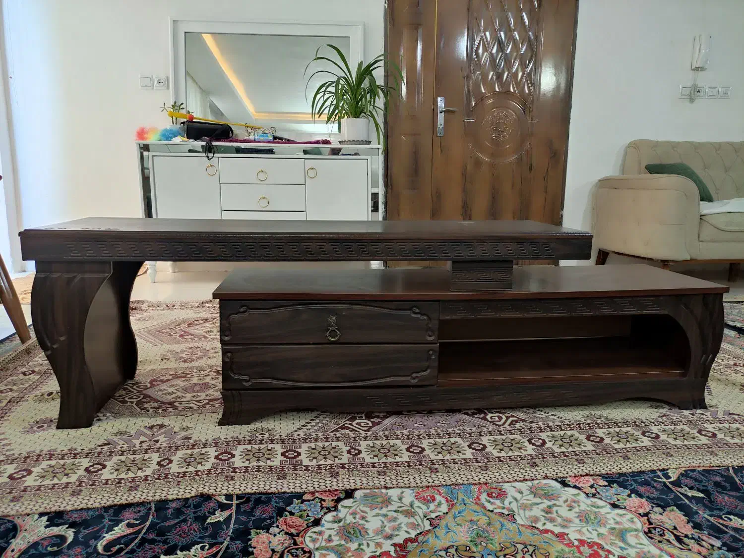 میز TVشیک و ساده و دو تیکه با چوب روس|میز تلویزیون|تربتحیدریه, حیدرآباد|دیوار