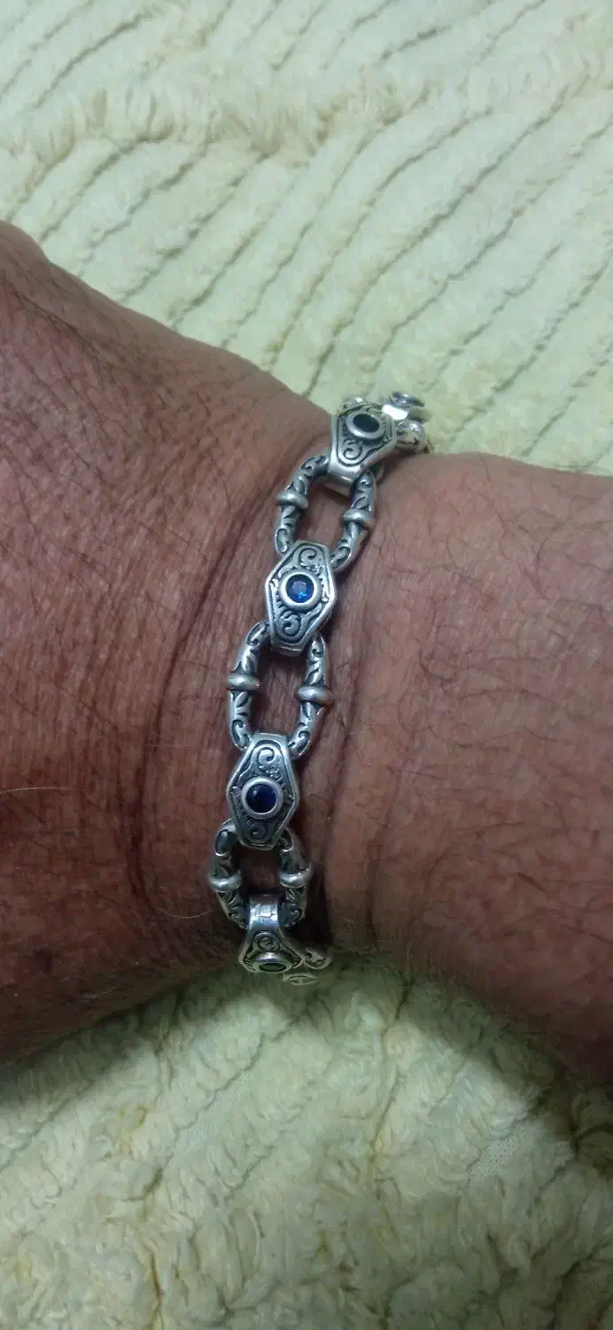 دستبندنقره 925تایلندی نو بامخارجکاری سنگ های یاقوت|جواهرات|تهران, دروازه شمیران|دیوار