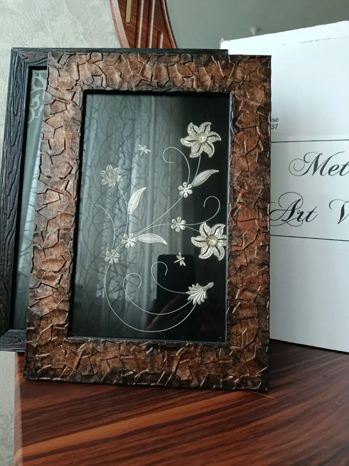 تابلو گل نقره|صنایع دستی و سایر لوازم تزئینی|هشتگرد, شهرک ولیعصر (مصلی)|دیوار
