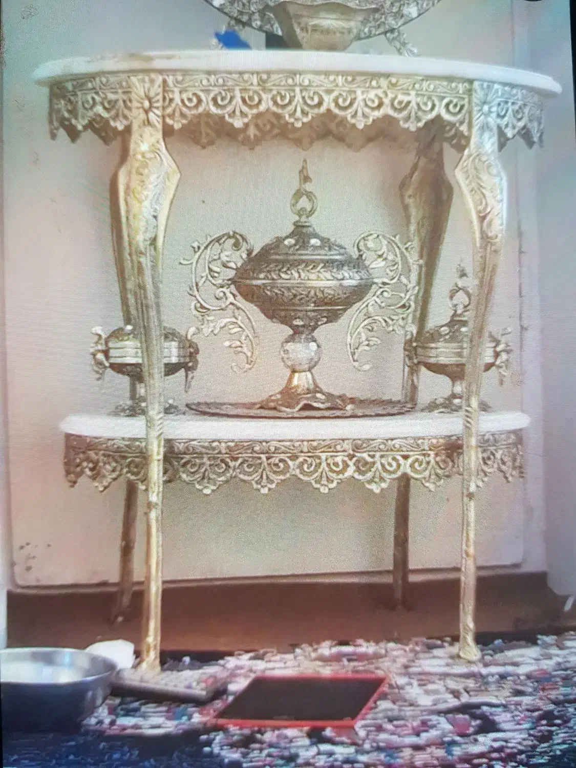 میز دوطبقه برنز|میز تلفن|زنجان, |دیوار