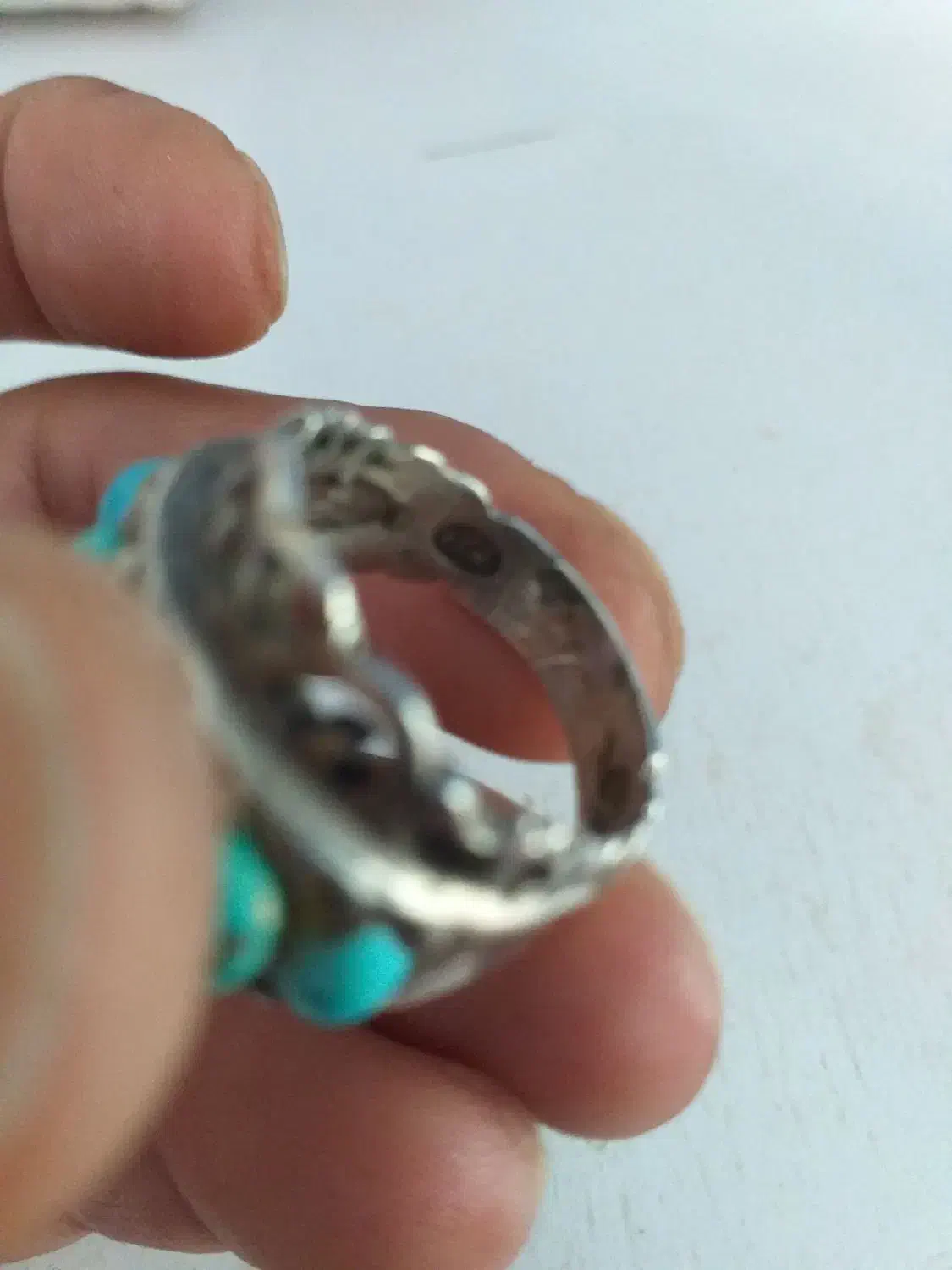 انگشترفیروزه عجمی ذات دار|جواهرات|زاینده رود, |دیوار