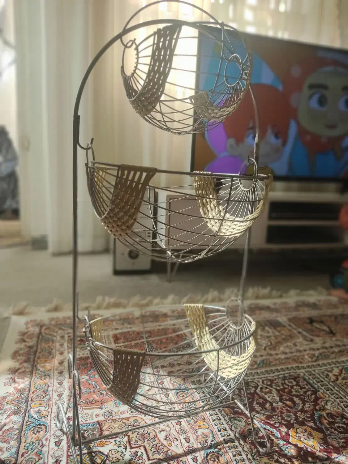 استند سه طبقه فلزی سیبزمینی و پیاز|ظروف نگهدارنده، پلاستیکی، یکبارمصرف|قائن, |دیوار