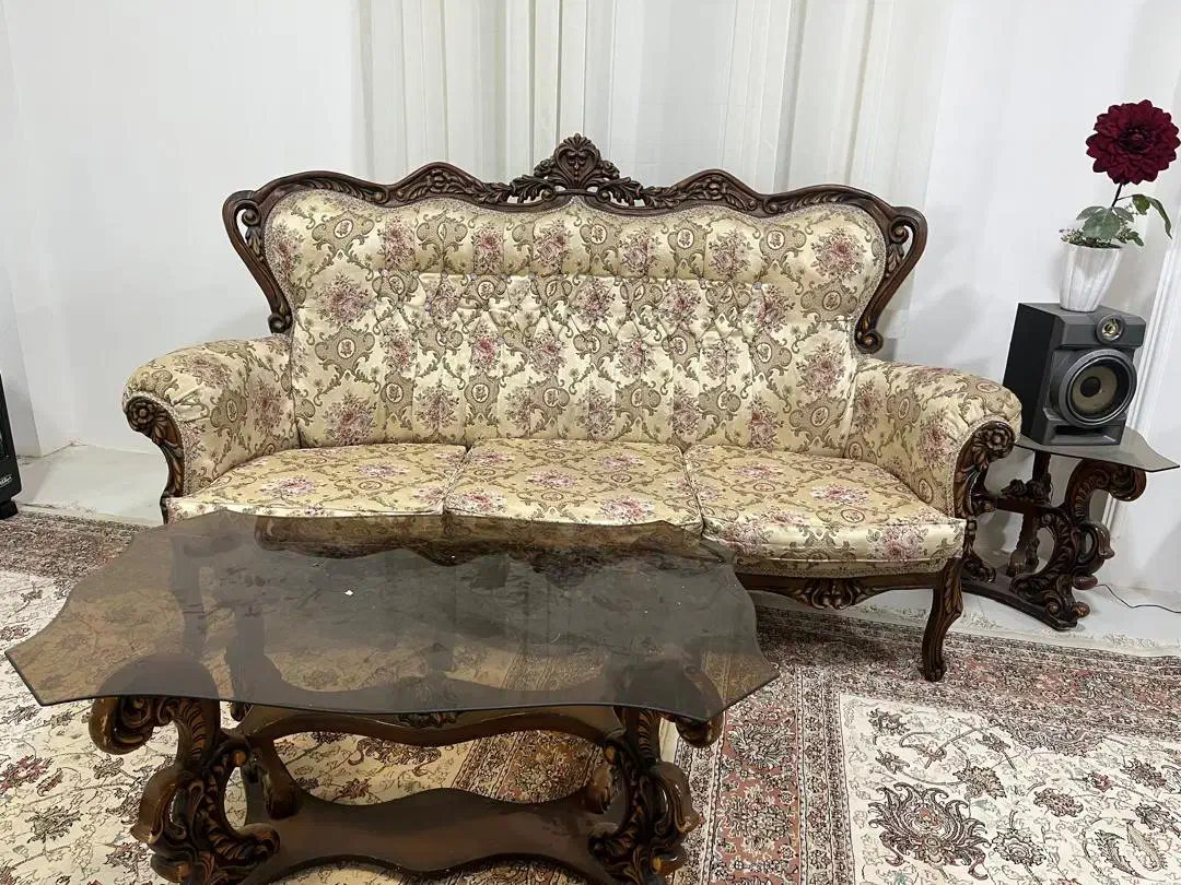 مبلمان سلطنتی ۹ نفره چوب راش|مبلمان خانگی و میز عسلی|الیگودرز, |دیوار