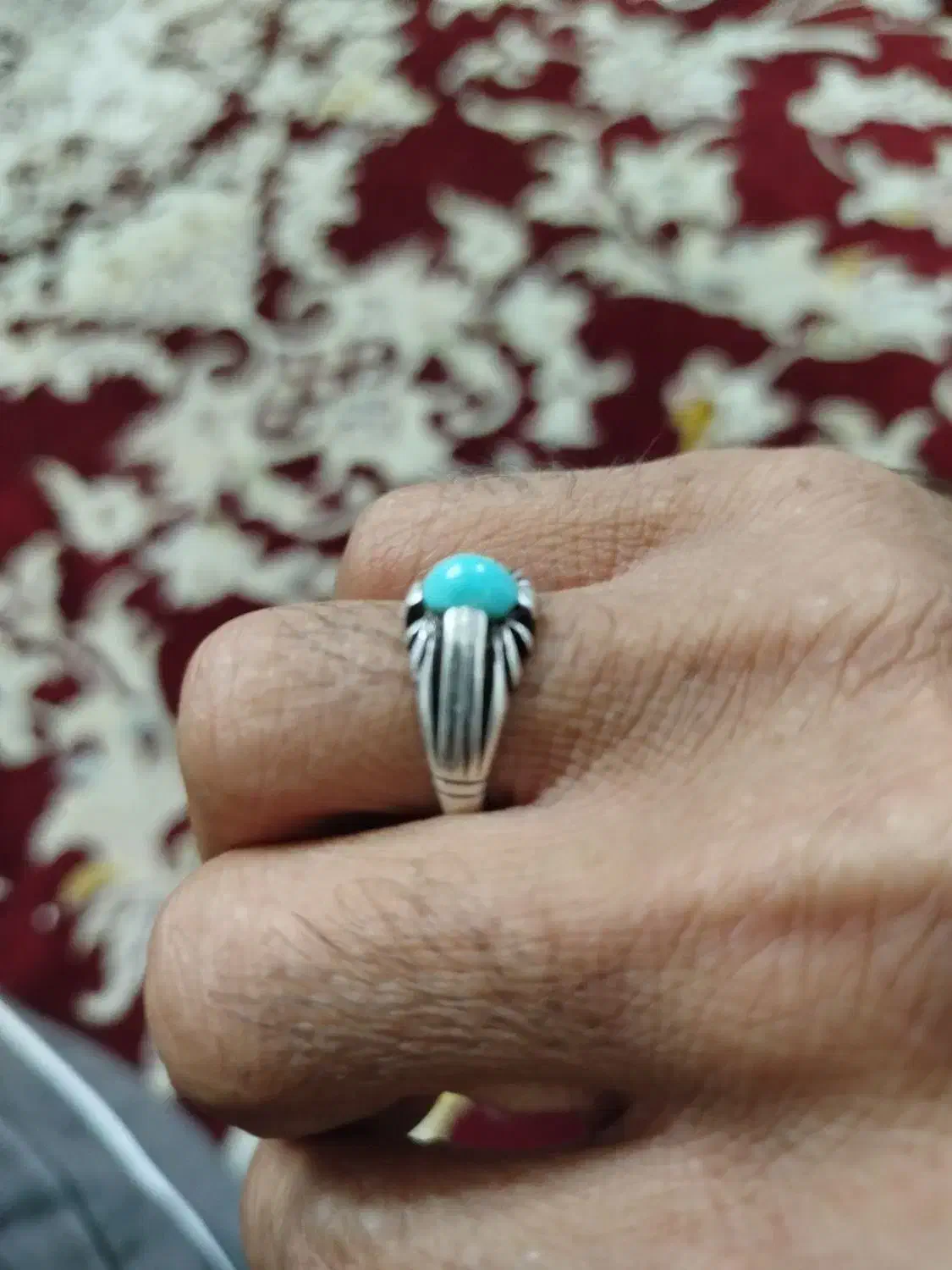 انگشتر یاقوت وفیروزه رکاب دستی|جواهرات|زنجان, |دیوار