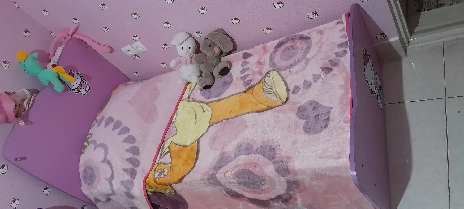 سرویس خواب کودک دخترانه|تخت و سرویس خواب|زاویه, |دیوار